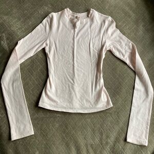 SKIMS Light Pink Cotton Jersey Long Sleeve Top NWOT XS